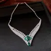 Colar Banhado a Ouro Real 18K com Zircônia Quadrada Gota d'Água Flor Simples Moda Leve Luxo Gargantilha Colar Estilo Vintage Corte