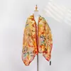 Nuevo Chal de Seda Estampado de Moda con Diseño Floral para Mujer, Bufanda Fina de Seda para Primavera y Otoño, Año Nuevo 2026