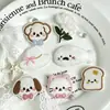 Pegatina Mágica de Gatito Tostada Pescando Kawaii Adorable Dibujo Animado Pegatina para Flequillo Herramienta de Peinado para el Lado del Cabello de Niña
