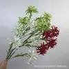 Flores de Lirio Araña Artificiales de un Solo Tallo de 5 Cabezas Transfronterizas para Jardín Monet, Escaparate, Cafetería, Decoración Exterior y Arreglo Floral