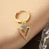 Pendientes de Moda para Mujer Europeos y Americanos Personalidad de Moda Geométricos Chapados en Cobre Oro Real Pendientes Completos de Diamante Pendientes Dulces de Temperamento