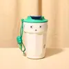 Venda Quente Garrafa Térmica de Aço Inoxidável 316 Portátil ao Ar Livre com Cordão Acompanhando Caneca de Café Alto Valor de Cor Desenho Animado Copo de Água para Crianças