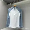 Camiseta de Manga Larga para Hombre con Bloques de Color, Secado Rápido, Serie de Montaña Primavera y Otoño Transfronteriza, Camiseta Deportiva de Entrenamiento que Absorbe la Humedad para Hombre