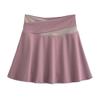 Falda corta de verano para mujer, estilo europeo y americano, sexy, con cintura en contraste de color, corte A, deportiva