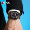 Reloj de Hombre Oufani Temu Clásico Tres Ojos Seis Manecillas Multifuncional de Cuarzo Pequeño Cronógrafo de Tres Manecillas Calendario Reloj Versátil