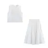 Al por mayor Verano 2026 Nuevo Conjunto de Top sin Mangas Bordado y Falda Estilo Europeo y Americano para Mujer 4673