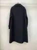 Traje do Mesmo Estilo de 26 Anos da Moda Feminina de Dalian: Casaco de Lã Cashmere Dupla Face de Comprimento Médio de Botão Único com Gola Peter Pan