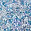 Cuentas de vidrio de colores mixtos, cuentas redondas, anillos abiertos para manualidades, perlas naturales sueltas, accesorios para llaveros