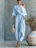 Conjunto de Moda Transfronteriza Europea y Americana para Primavera y Otoño 2026: Top Casual Holgado de Pierna Ancha y Pantalones de Linterna para Mujer