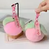 Pelo de Conejo Sintético Bola de Pelo de Conejo Rex Melocotón Colgante de Peluche Llavero de Coche Accesorio para Bolsos