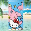 Toalha de Praia Gato Verde Kt da Amazon Toalha Grande de Microfibra Estampada Digitalmente Toalha de Banho Infantil Absorvente