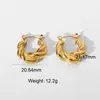 Pendientes europeos y americanos transfronterizos moda pendientes cortos con forma de cuerno en C acero inoxidable chapado en oro de 18 quilates pendientes que no se decoloran para mujer venta al por mayor