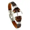 AliExpress popular pulseira de couro de boi trançada à mão estilo vintage nova joia pulseira de couro genuíno para casal atacado