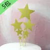 Placa Decorativa Brilhante de Acrílico Bolo de Aniversário Ornamento de Couro Brilhante Rosto Estrela Amor Coroa Bandeira Inserção para Mesa de Sobremesas