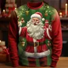 Europa y Estados Unidos 2024 transfronterizo nuevo Navidad Halloween impresión digital 3D moda para hombres y mujeres suéter de cuello redondo COS