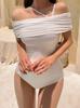 2025 Nuevo Traje de Baño de Una Sola Pieza Pure Desire para Mujer, Color Puro, Delgado, Estilo Resort Costero, Traje de Baño de Alta Gama