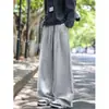 Calça casual estilo americano com perna curva para homens, nova calça de moletom casual solta de outono, calça reta plus size para homens altos e corpulentos