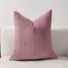 Funda de Cojín para Sofá de Pana Rayas Maíz Color Sólido Transfronteriza Tela Color Sólido Cojín Trasero de Cama para el Hogar Dropshipping