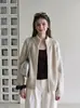 Cardigan casual com zíper e gola alta estilo coreano atmosférico para mulheres, nova jaqueta de tricô de caimento solto 2026