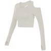 Traje de Yoga Transfronterizo Hueco por Detrás de Manga Larga con Almohadilla en el Pecho Ajustado Sexy para Entrenamiento de Hombros Running
