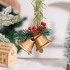 Ornamentos de Sino de Natal mais vendidos transfronteiriços sinos de metal criativos pinhas pingentes de decoração de Natal sinos duplos atacado