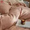 Tela nueva, cálida y suave~ ligeramente cepillada, sin pelusa, juego de cuatro piezas 100% algodón. Diseño jacquard con estética americana, cálido y cómodo para dormir, algodón puro para otoño e invierno