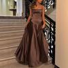 Vestido de noche negro ajustado sin espalda nuevo con tirantes sexy para mujer de moda transfronteriza europea y americana