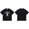 Proveedor a Largo Plazo de Marcas de Moda Mayoristas Transfronterizas de Tendencia para Comercio Exterior, Camiseta de Manga Corta Pesada de 260g con Cabeza de Simio y Tiburón