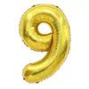 Balão decorativo de folha de alumínio dourado prateado digital de 32 polegadas para aniversário de um mês