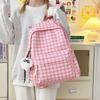 Mochila Ins Japonesa Cuadros Frescos Pequeños Mochila Linda de Chica Suave Alto Valor Combinable Mochila Escolar para Estudiantes de Secundaria y Preparatoria