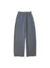 Traje de Pantalón de Lana con Cintura Elástica Recta Pequeña, Corte Tridimensional de Acetato y Lana de Invierno, Fondo Ancho de Seda, Sable