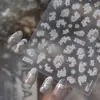 Adesivos de Unha com Glitter Tomoni DIY Estilo Exquisito Adesivos de Unha Adesivos de Unha de Renda Branca Retrô Estilo Misto