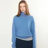 Nada escrito para mujer primavera nuevo suéter de punto de alta gama con cuello polo para mujeres petite