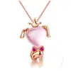 Fuente de joyería otoño e invierno nuevo chapado en plata piedra de hibisco doce signos del zodíaco chapado en oro rosa regalo de Navidad outlet de fábrica