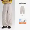 Pudding Haru Ropa de Otoño para Niñas Ropa Infantil Pantalones 100% Algodón 2026 Nuevo Estilo de Otoño Niños Bolsillo Grande Pantalones de Trabajo para Exteriores
