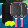 Raquete de Pickleball Fibra de Carbono T700 Textura de Madeira Fosca Conjunto Completo Profissional de Pickleball
