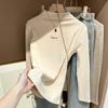 2024 Principios de Otoño Nueva Camiseta Base para Mujer, Moderna Versátil Elegante Otoño e Invierno Térmica Cuello Medio Alto Manga Larga