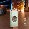 Nuevo Adhesivo de Relieve Estéreo de Aspecto Elevado Encendedor de Llama Azul Directo a Prueba de Viento con Logo Publicitario Personalizable