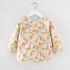 Babeiro de Algodão Puro para Comer Crianças Avental Infantil Roupas de Proteção para Crianças Avental de Jardim de Infância Impermeável Estilo Fino Primavera e Verão