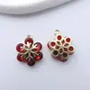 Cor Cobre Dourado Zircônia Incrustada Conserva Cor Floco de Neve Pingente DIY Grampo de Cabelo Franja Colar Material para Joias Acessórios Atacado