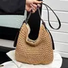 Bolsa de hombro cruzada de algodón tejido de gran capacidad, modelo nuevo 2026, bolsa de malla tipo tote, bolsa de playa para vacaciones junto al mar
