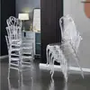 Salão de Banquetes de Hotel Cadeira Transparente de Cristal Acrílico Salão de Cerimônia de Casamento Cadeira de Corte Estilo Napoleão Bambu Plástico Externo