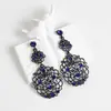 Pendientes Amazon transfronterizos, extragrandes, electrochapados, elegantes, de estilo largo, con un toque de alta gama, adornados con borlas y pedrería negra