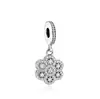 Huiyue material de miçangas artesanal liga de liga de zinco floco de neve brilhante prata Miçangas de diamante Miçangas com furo grande Pingente de miçangas pulseira miçangas soltas