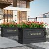 Caixa de flores de ferro para exterior canteiro municipal de aço galvanizado departamento de vendas de aço inoxidável quiosque de café praça balanço externo divisória calha de flores