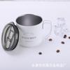 Caneca de aço inoxidável para atacado de fábrica com tampa e colher, copo de água para escritório para homens e mulheres, caneca de café para casa, caneca de presente criativa
