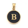 Collar con colgante de acero de titanio DIY de 26 letras inglesas de venta caliente, cadena redonda para clavícula para mujer, accesorios de joyería de acero inoxidable al por mayor