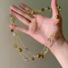 Collares Superpuestos de Piedra y Cristal con Cuentas, Estilo Vintage de Alta Gama, Cadena Elegante para la Clavícula, Joyería Versátil de Moda al por Mayor