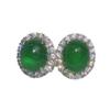 Fideos de huevo de alta calidad aretes de calcedonia verde natural aretes clásicos de calcedonia verde Joker venta al por mayor de fábrica moda nuevo