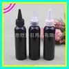 Botella Negra de Boca Puntiaguda 120ml Botella Dispensadora de Loción 120ML Tapa Puntiaguda Botella para Líquidos Medicinales Botella de Boca Puntiaguda para Aceites Esenciales Botella para Pintura con Arena